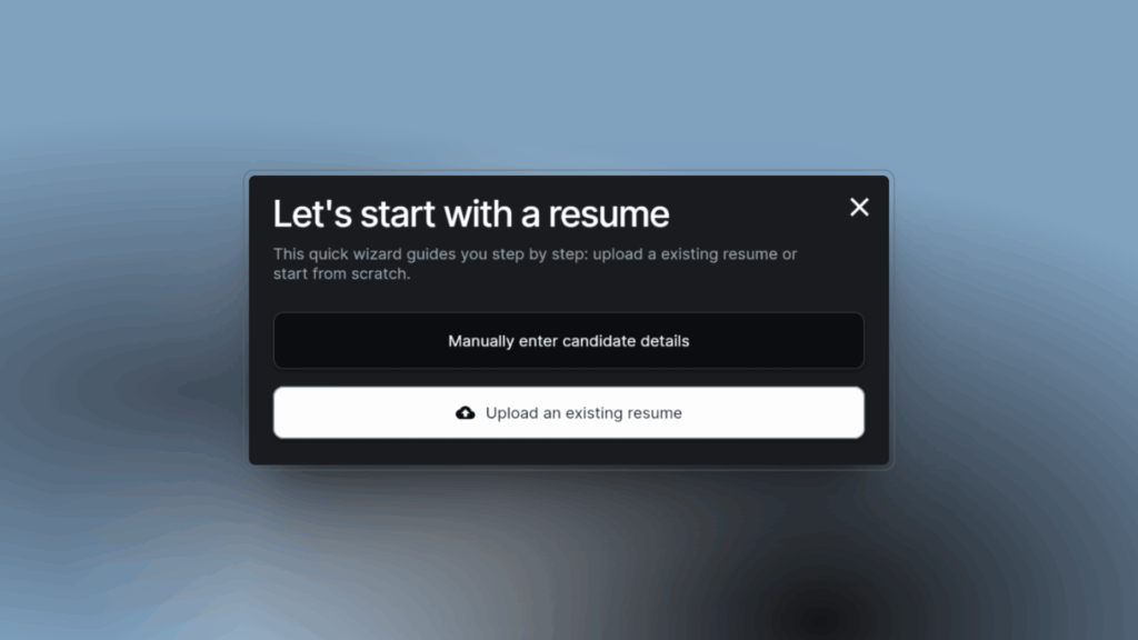 Import and parse resumes into structured fields (names, titles, dates, skills)