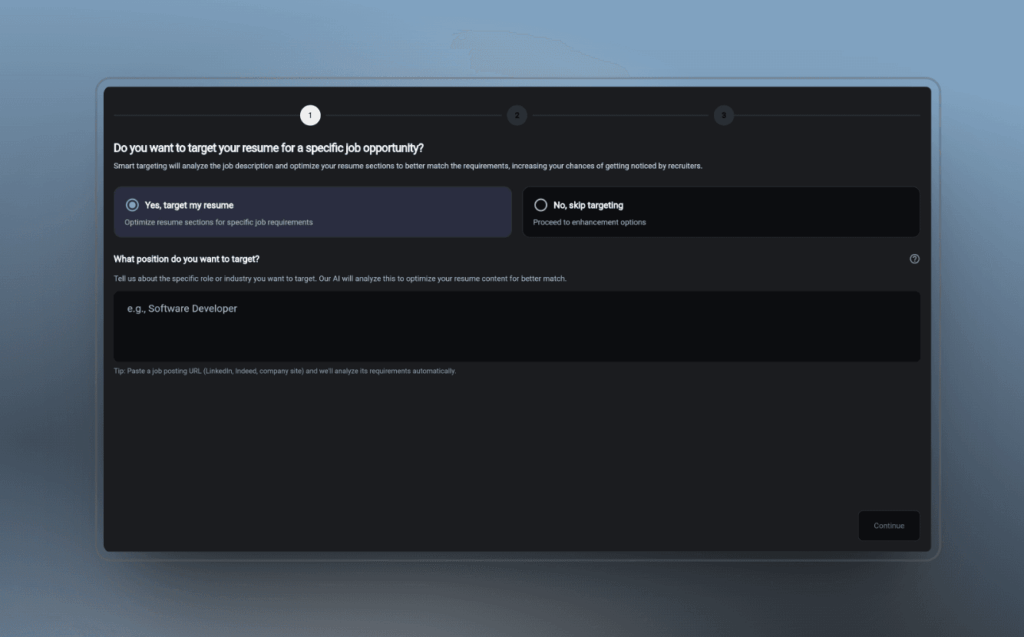 Apply smart targeting to the resume